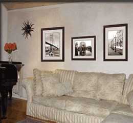 Living Room with Historical Photos