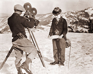 Vintage Photograph of Charlie Chaplin filming "The Gold Rush"