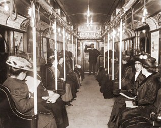 Vintage Photograph of Women's Subway Car