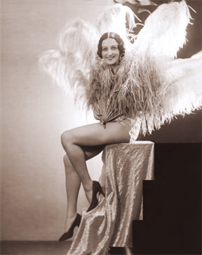 Vintage Photograph of Showgirl in Feathers