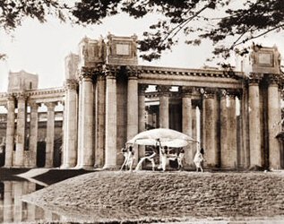 Vintage Photograph of Dancers near the Palace of Fine Arts S. F.