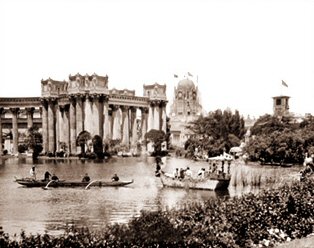 Vintage Photograph of Lake near the Palace of Fine Arts PPIE