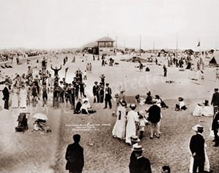 Vintage Photograph of Beach in Coney Island