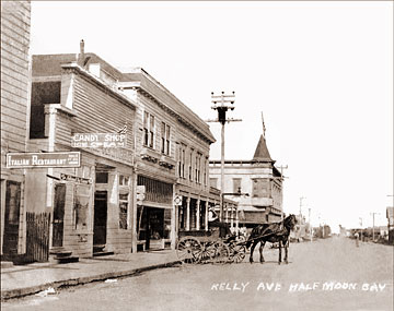 Vintage Photograph of Half Moon Bay- Kelly Ave.