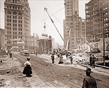 Vintage Photograph of Earthquake Debris on Market St.