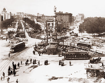 Vintage Photograph of Columbus Circle Construction