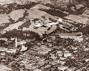 Vintage Photograph of Pan Am Clipper over UC Berkeley