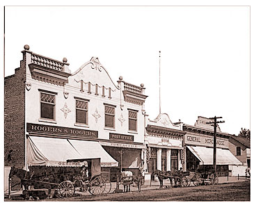 Vintage Photograph of Horse drawn wagons on Castro St.