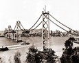 Vintage Photograph of San Francisco-Oakland Bay Bridge Under Construction