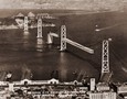Vintage Photograph of San Francisco-Oakland Bay Bridge Construction - Wide View